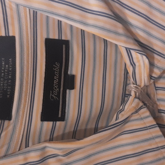 FACONNABLE BOGO Men's Short Sleeved Striped Button Down Shirt Size XL & XXL NWOT - Picture 12 of 12